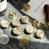 Wax seal hot paint seal metal seal head custom stamp handle envelope seal pattern paste hand tent retro copper head wax stamp