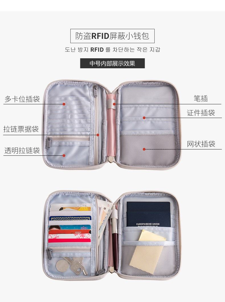 Du lịch nước ngoài túi chống nước thẻ ID thẻ clip dung lượng lớn Hàn Quốc túi lưu trữ túi hộ chiếu đa chức năng bảo vệ bao - Túi thông tin xác thực túi đeo chéo nữ cá tính