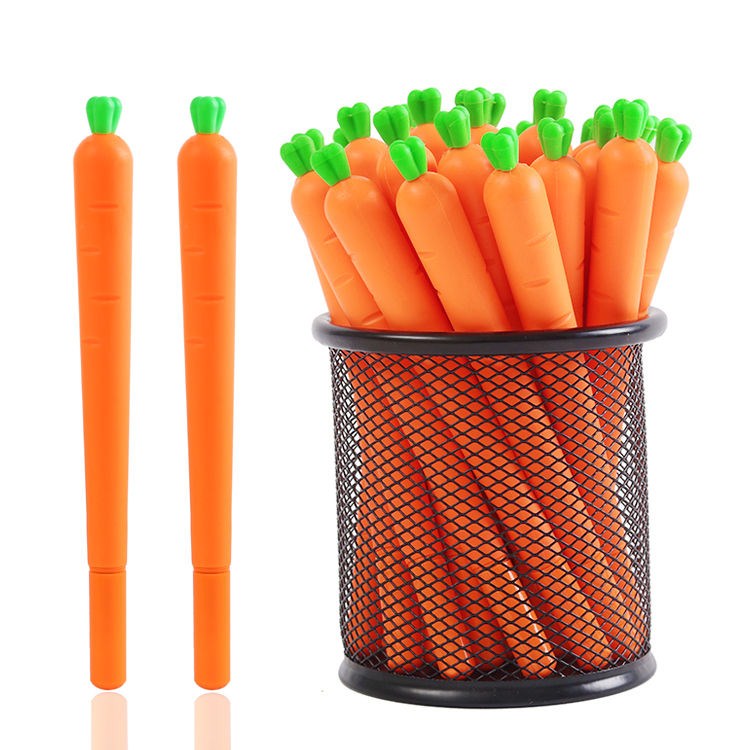 Creative Carrot Neutral Pen 0 5mm Cartoon Cute Black Pen Carrot Carrot Student Student Stationery