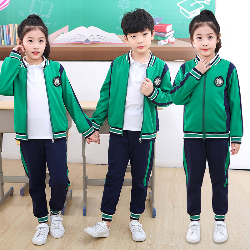 Kindergarten garden clothing spring and autumn English class clothing school uniform two piece suit for children's school uniform