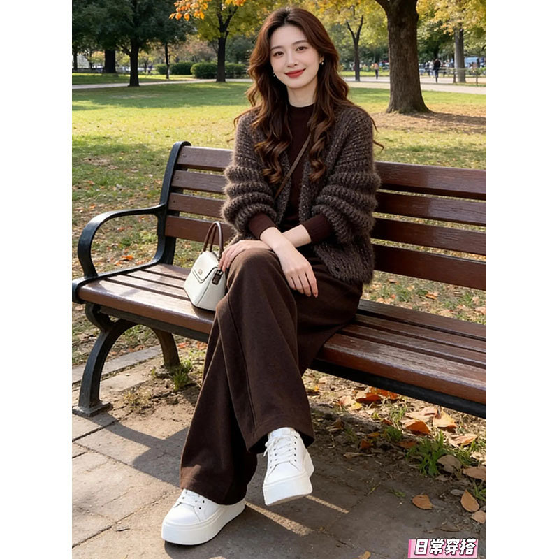 [All Things Come to Life] Gentle Wind Cardigan, Stylish Sweater, Casual Pants Two-Piece Set for Women, 2026 Spring and Autumn New Style Set