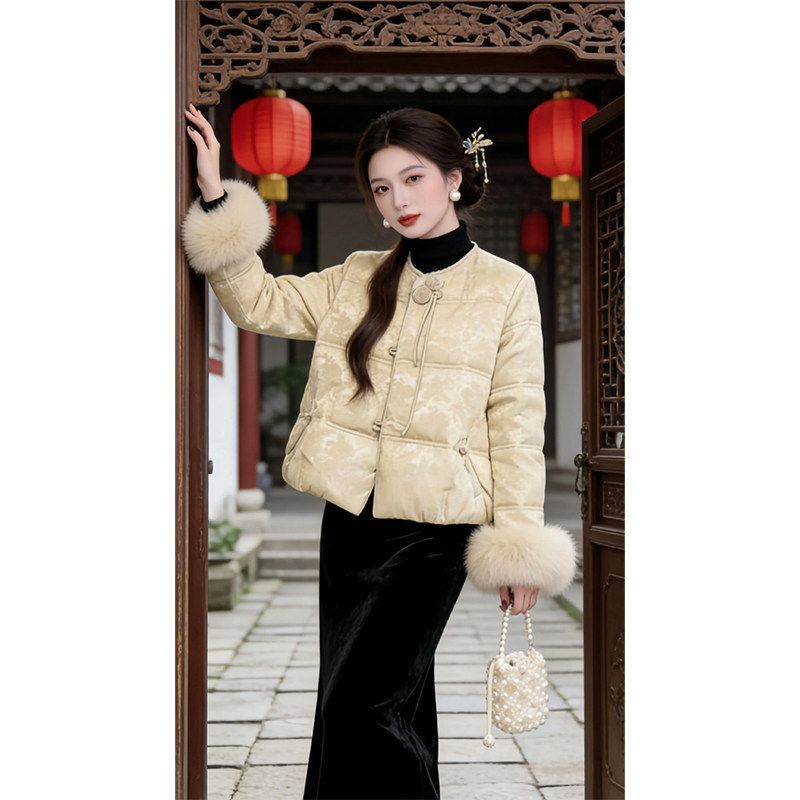 New Chinese-Style Patchwork down Jacket 2026 Winter New Fairy-Like Korean Style Super Pretty Top for Women New Chinese-Style Patchwork down Jacket 2026 Winter New Fairy-Like Korean Style Super Pretty Top for Women