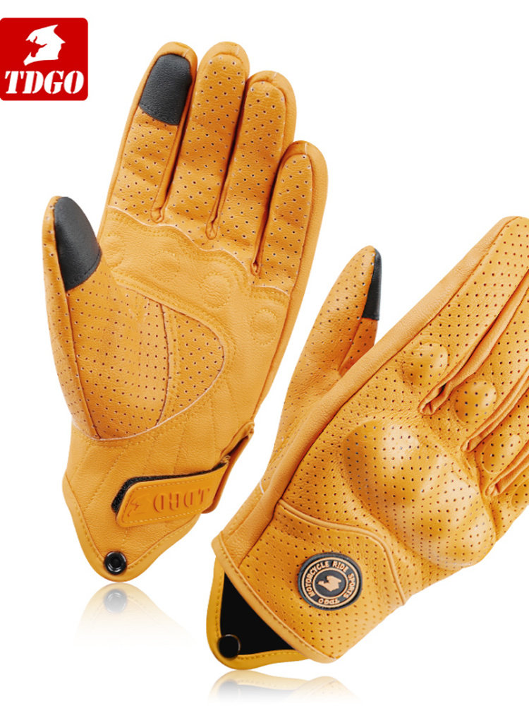 Motorcycle Summer Riding Gloves, Retro Cruiser Half-Finger Gloves, All-Season Windproof, Breathable, Anti-Fall, Protective, Universal for Men