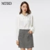 Mixxo voan top nữ 2020 xuân mới V-cổ dài tay ren đáy áo siêu cổ tích bên trong đơn giản và hoang dã - Áo sơ mi chiffon ren Áo sơ mi chiffon ren