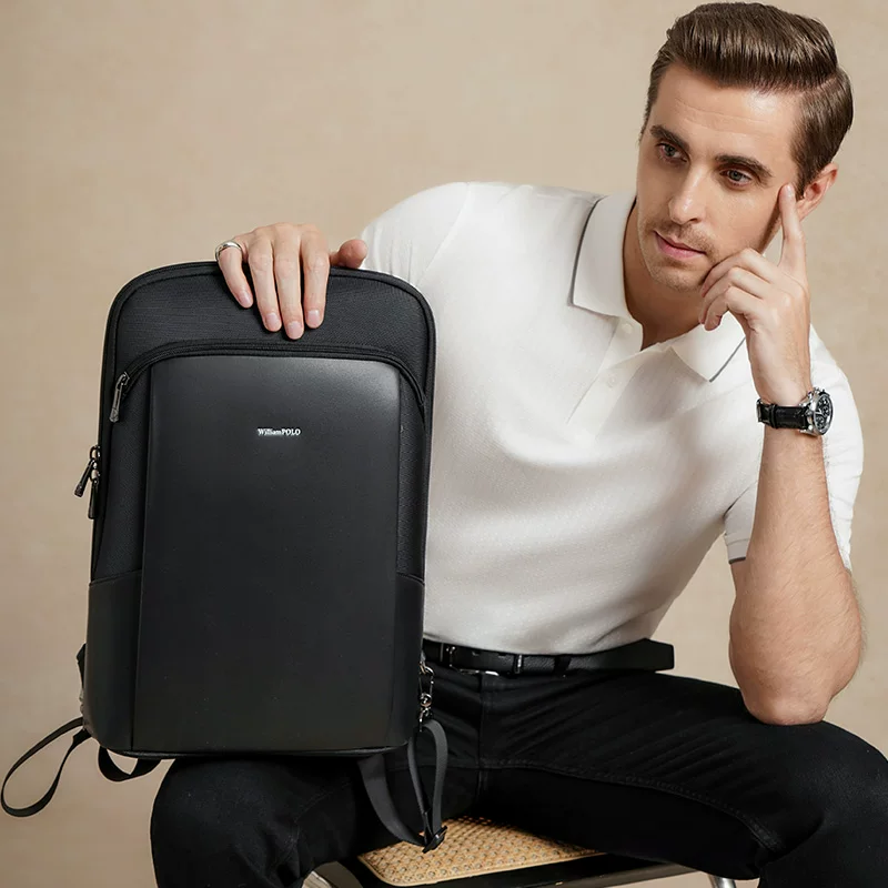 英皇拉夫·劳伦马球 Light and thin ultra thin backpack, school bag for students, men's laptop, simple and elegant design, business version, worn on the shoulder, custom-made