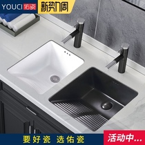 Ceramic laundry basin pool Balcony with washboard Low black single pool Under-table wash basin Household stone wash basin sink