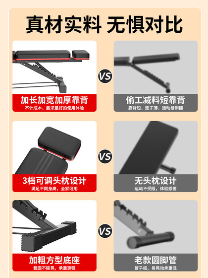 Dumbbell Bench for Home Use, Men's Fitness Chair, Adjustable Sit-Ups Training, Multifunctional Folding Professional Bench Press Bench