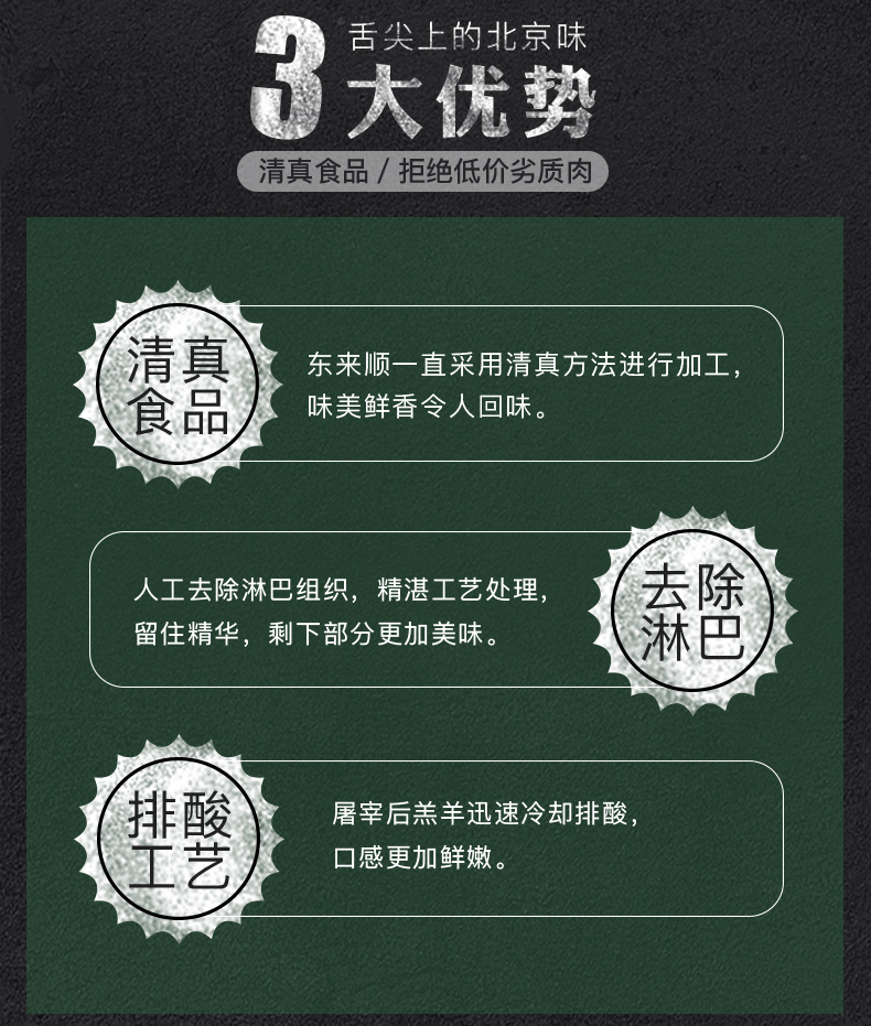 东来顺 羊肉串 200g*6 内蒙散养清真羔羊肉串 图6