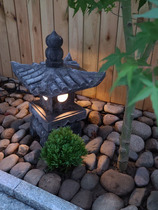 Stone lantern Japanese garden light solar outdoor blue stone lighthouse stone carving landscape stone lamp antique Chinese stone lamp