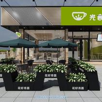 Outdoor iron planting flower box combination Sales Department Commercial Street Square partition flower trough courtyard creative custom flower bed