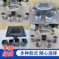 Outdoor granite marble stone table stone bench outdoor garden villa courtyard home stone table stone chair Blue Stone