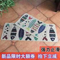 Kangmeida linen rubber mat cotton ultra-thin kitchen access door toilet non-slip carpet absorbent foot mat bathroom