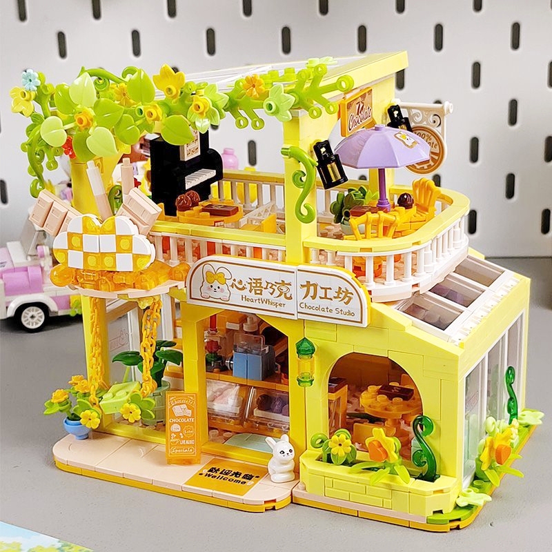 New Street View Building Blocks Cabin Castle Villa Apartment Building Assembled Educational Toys Birthday Gifts for Boys and Girls