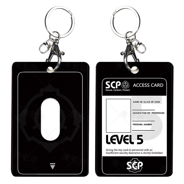 SCP Foundation Archives Access Card Set ສອງມິຕິລະດັບ Pendant Keychain Meal Card Game Animation Peripheral Cos