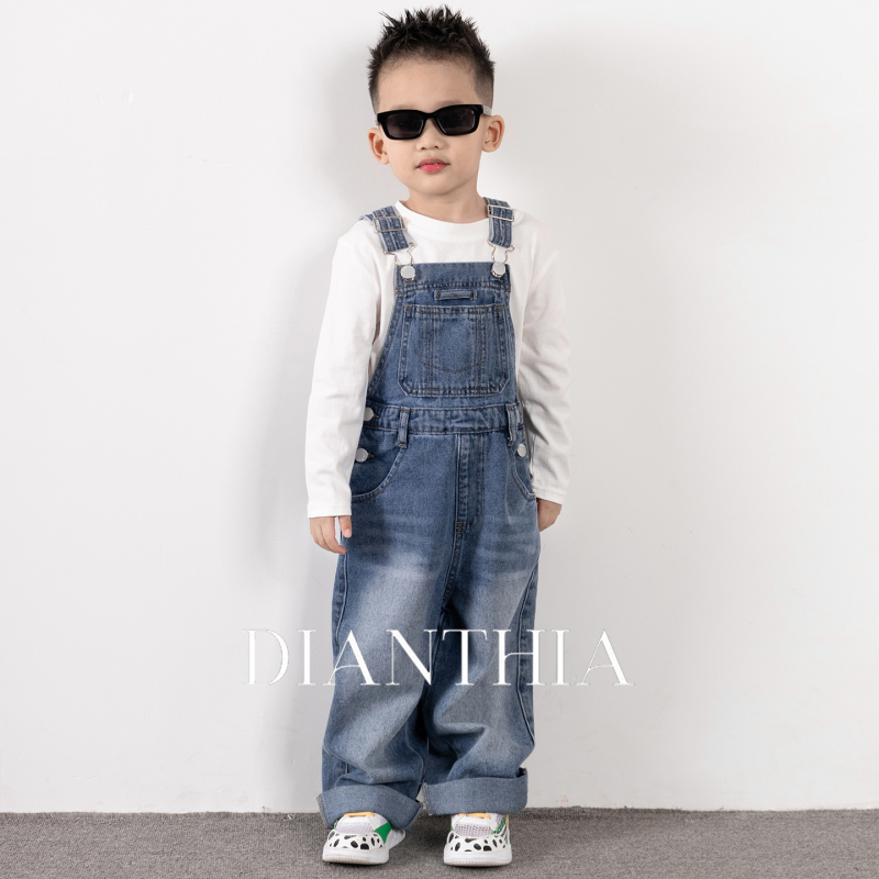 Dianthia Original Children's Denim Overalls 2025 Autumn New Trendy Kids Boys and Girls Children's Suspender Jeans