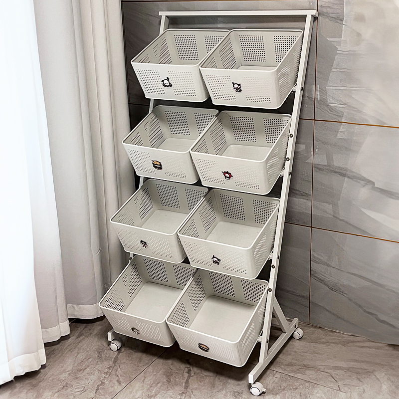 Shuai Shi Snack Storage Rack, Floor-Standing Multi-Layer Shelf, Kitchen Storage Rack, Small Trolley, Fruit and Vegetable Basket, Storage Basket Shuai Shi Snack Storage Rack, Floor-Standing Multi-Layer Shelf, Kitchen Storage Rack, Small Trolley, Fruit and Vegetable Basket, Storage Basket