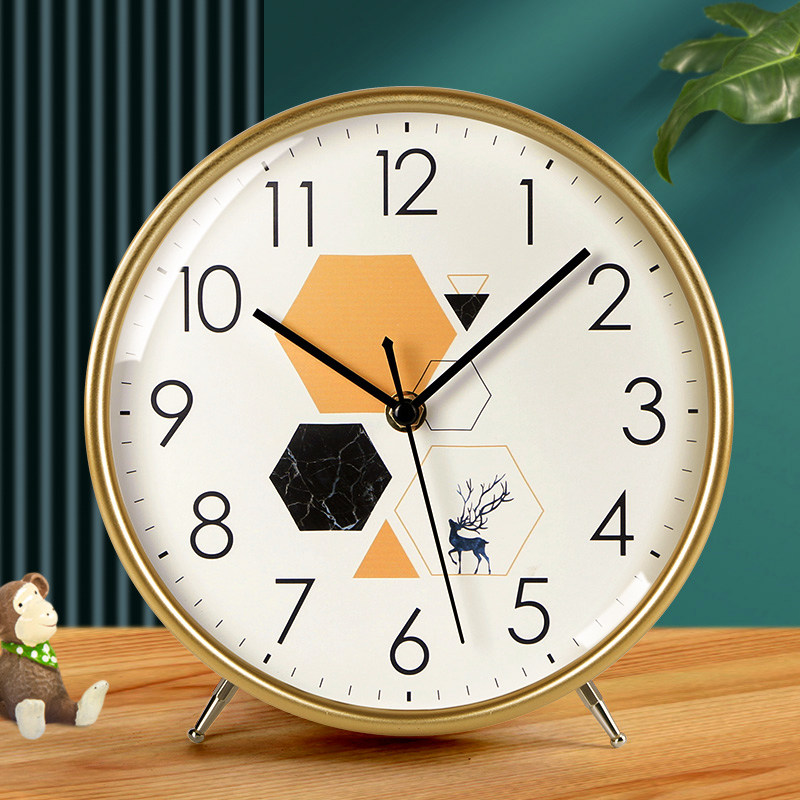 Clock Desktop Living Room Pendulum Clock Home Fashion Big Number Sitting Bell Placing Table Clock Quartz Seat Clock Desktop Clock Pendulum-Taobao