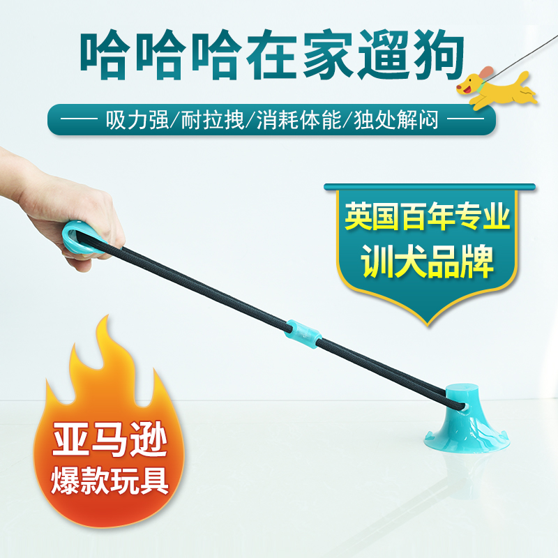 q sauce pet British Kufei Kangfei dog toy resistant to biting molars pulling interactive suction cup tug-of-war knot rope