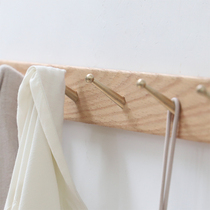 Nordic solid wood brass key adhesive hook Wall Wall entrance door entrance wall storage non-perforated clothes hook