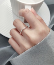 Ring wide version female suitable for fat hand large number finger rough large French elegant tail absorption mm monotonous opening ring
