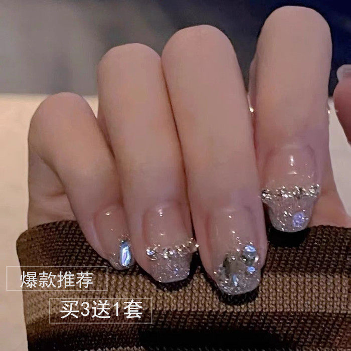 Girls' net red wear bride nails with new wearable armor in wind short nail patch