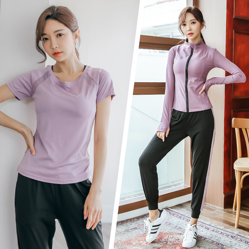 2022 new fall yoga suits suit women stand up for leisure morning running clothes gym sports suit