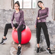 Sports suit female size yoga clothing spring and summer Net red running fitness clothing loose thin elastic temperament fairy