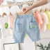 Quần short denim trẻ em mùa hè mới của trẻ em mùa hè năm 2020 Quần năm điểm cho bé Kiểu quần tây mỏng hợp thời trang - Quần jean