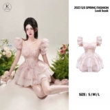 Дизайнерский летний наряд маленькой принцессы, платье, рукава фонарики, тренд сезона