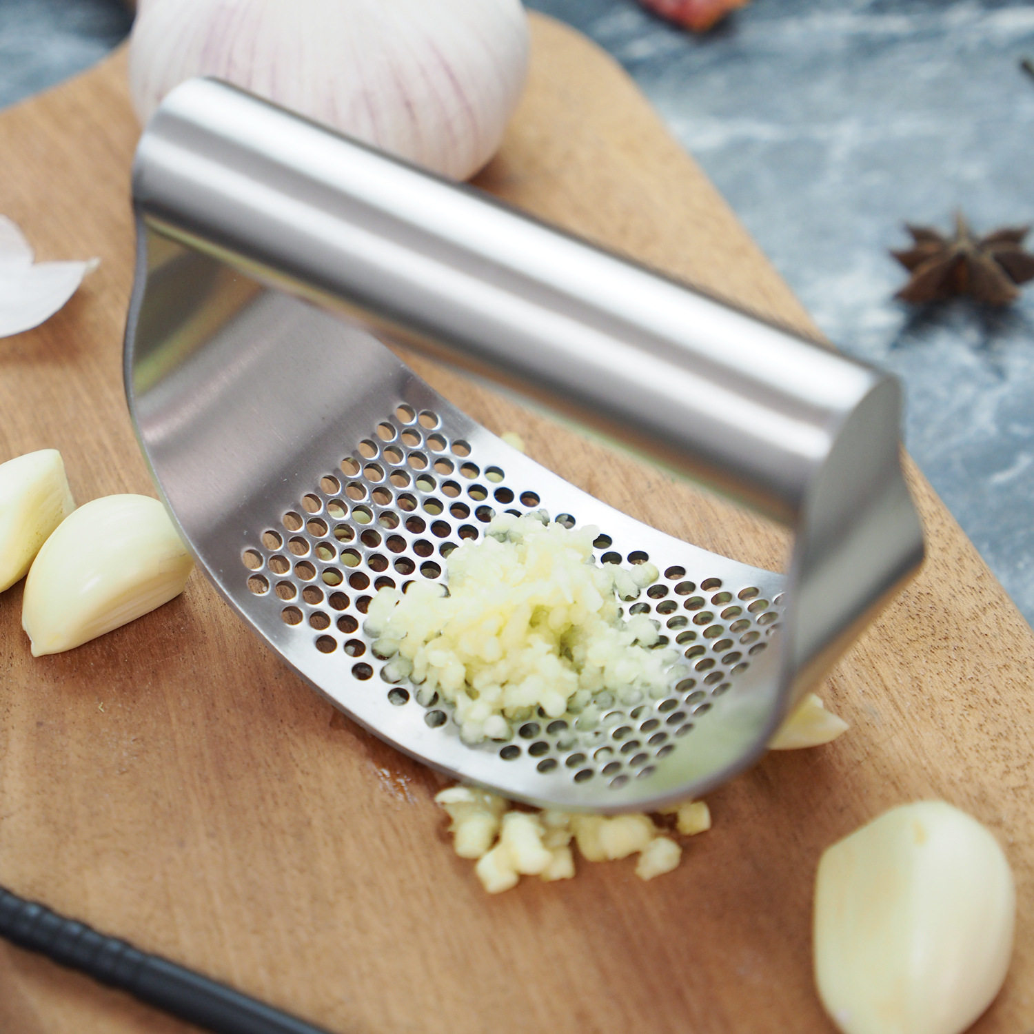 304 stainless steel shake-tone garlic press Garlic Garlic Mashed Garlic Mashed Garlic Mashed Garlic Household Kitchen Garlic Paste Tool