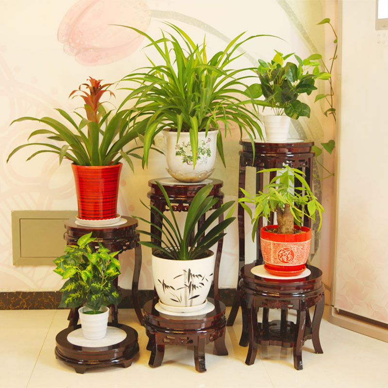 Solid wood, marble miniascape of multilayer frame antique flower wearing Chinese style ready chlorophytum balcony orchid tank base