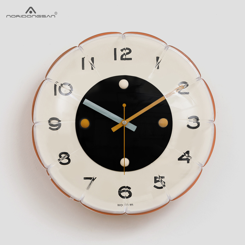 Noridongsan free of punching round hanging clock Living room 2023 new minimalist atmosphere upscale clock table hanging wall-Taobao