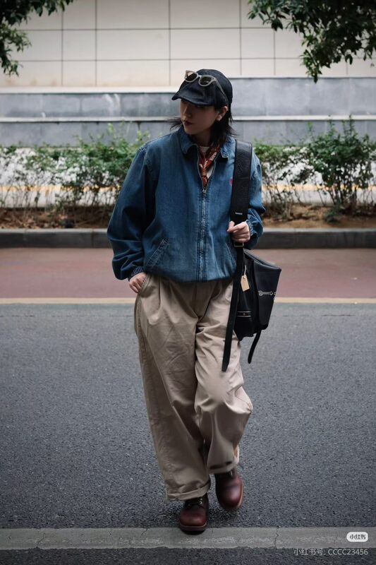 24Ss Autumn/Winter Vintage Unisex Denim Jacket Gradient Old Money Style