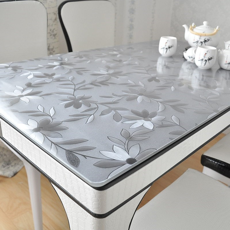 Table bussy dining ground floor Mat Mat dining room Dining Room Table Frosted Table Cloth Anti Oil chair cover 70 Soft Broken Cling Film