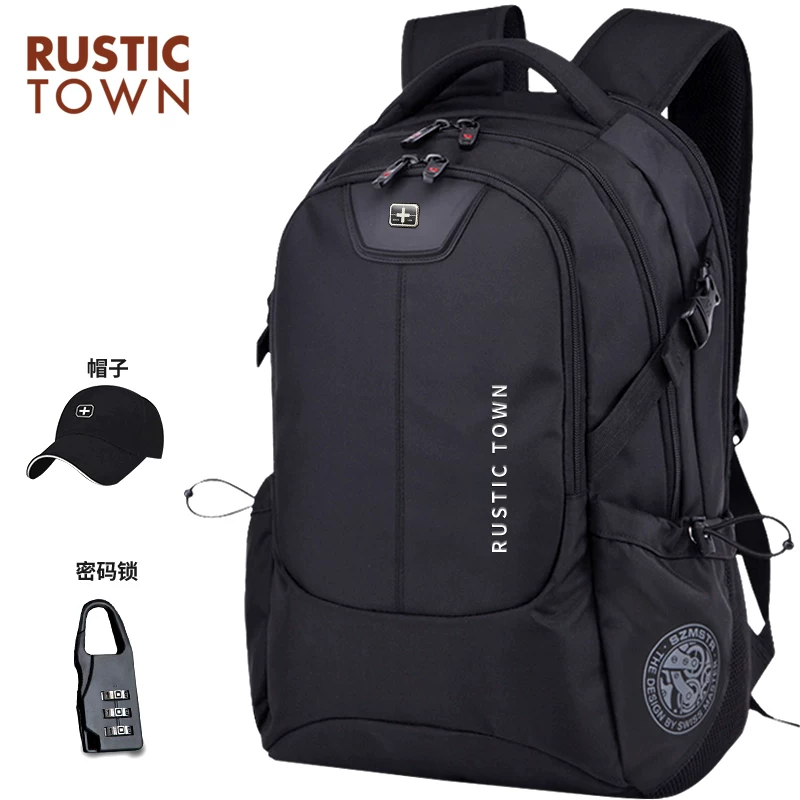 Capacious compatible climbing laptop for traveling, black waterproof design storage system, worn on the shoulder, business version, simple and elegant design, style