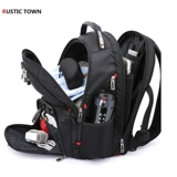 Rustic town Багажный рюкзак для путешествий, мужской вместительный и большой ранец, для средней школы