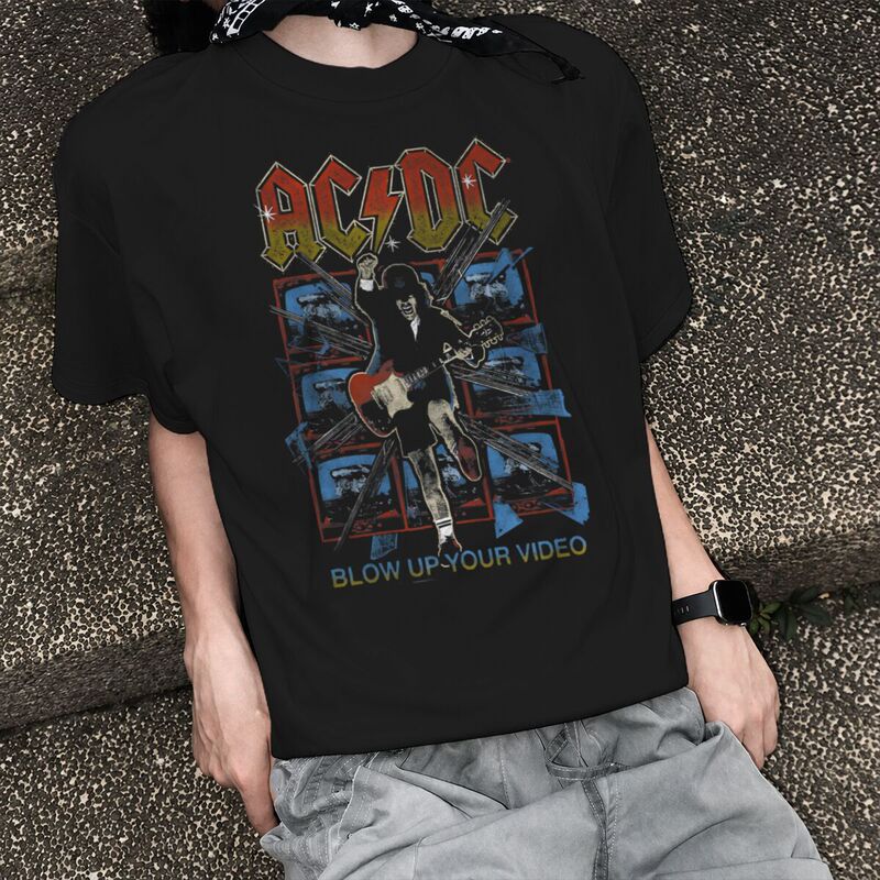 2026 New Hot-Selling Acdc Pure Cotton T-Shirt Digital Direct-Print Top Retro American Short-Sleeve Shirt 2026 New Hot-Selling Acdc Pure Cotton T-Shirt Digital Direct-Print Top Retro American Short-Sleeve Shirt
