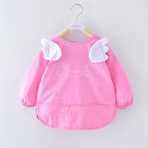 Baby gown cotton waterproof boys and girls Anti-dressing childrens eating clothes long sleeves autumn and winter bibs
