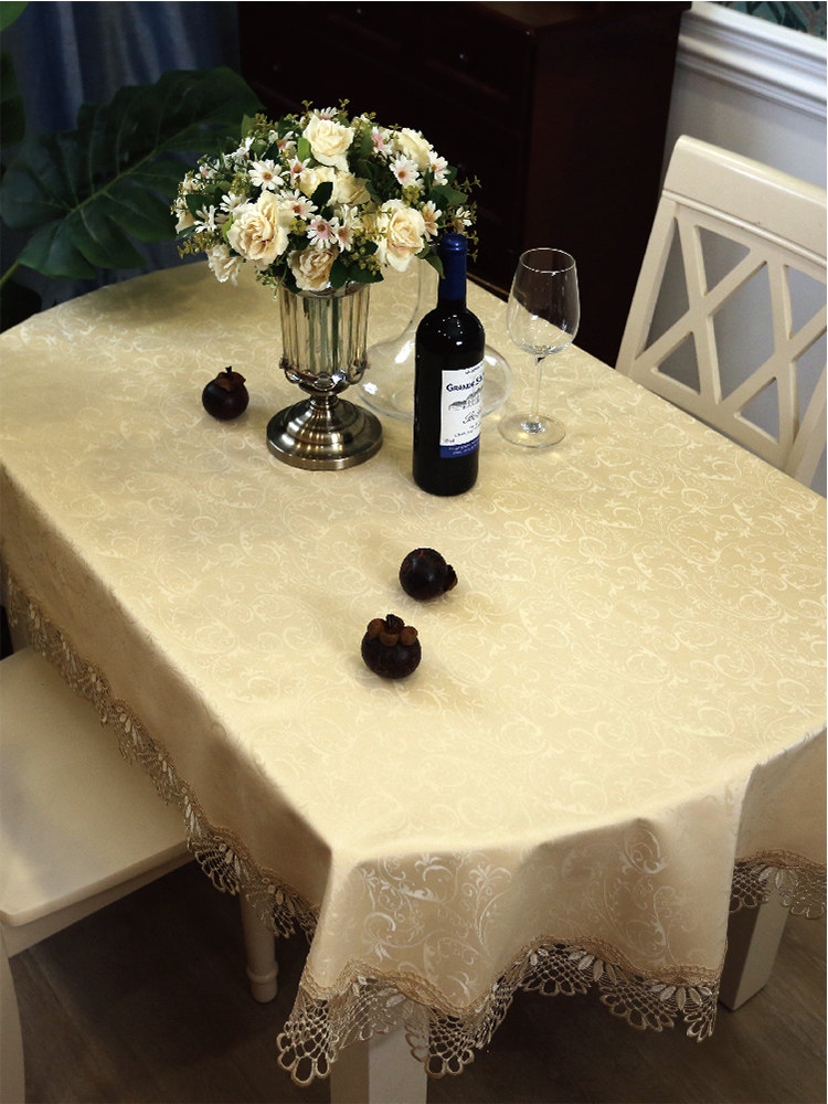 Oval Lace Waterproof Oil Proof Free Wash Table Tablecle American Folding Round Table Home New Chinese Table Cloth Hood