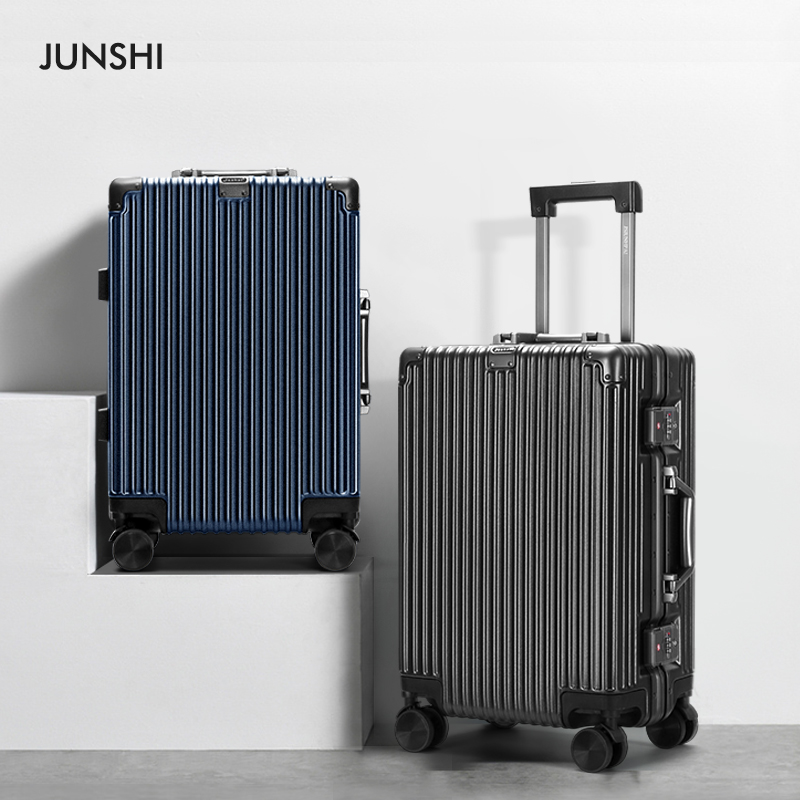 Jsahei Junshi suitcase aluminium frame pull rod box universal wheel 20 female male student 24 password box