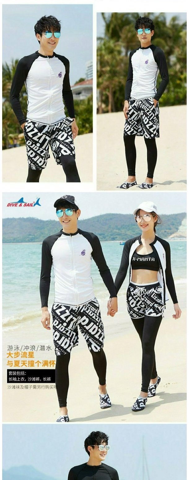 Cặp đôi đồ bơi đi biển đi biển nhanh khô áo khoác chống nắng dài tay nam và nữ Hải Nam Thái Lan quần áo du lịch Thái Lan - Vài đồ bơi 	đồ đôi tắm biển đẹp