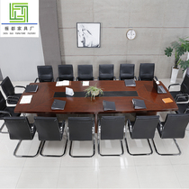 Office solid wood conference table Oval modern fashion conference long table simple wooden steel frame chair meeting table