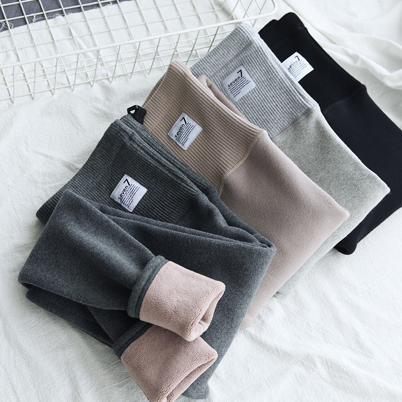 Pregnant women's fleece underwear autumn and winter thickening high waist fashion pregnancy large size belly pants outer wear trousers maternity wear