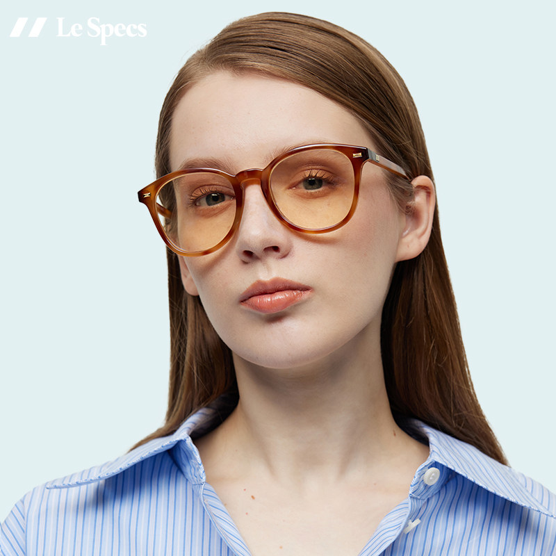 Le Specs glasses frame all-match plain tortoiseshell color literary and artistic anti-blue light myopia glasses female custom tide ins