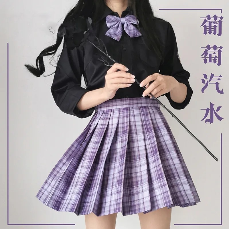 Grape Soda Jk Uniform Dress Genuine suit Full set Summer Girls Academy Style Skirt Short Skirt Student Uniform Set