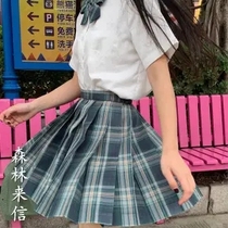 Forest letter jk uniform pleated skirt summer school uniform set sailor suit grid skirt set genuine full set of basic models