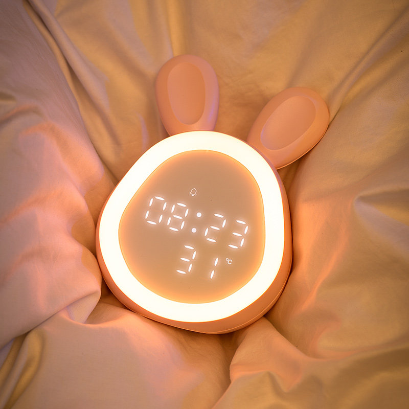 Night light with time alarm clock in Baby lactation sleep eye-guarded charging baby bedroom cute