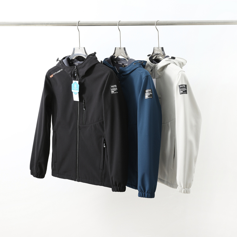 Running Softshell Jacket! 3m Reflective! Foreign Trade Men's and Women's Autumn and Winter Fleece-Lined Hooded Sports Casual Jacket