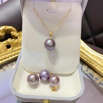 Mothers Day welfare 18k gold thick version melon seed head pearl pendant s925 sterling silver necklace big white pendant