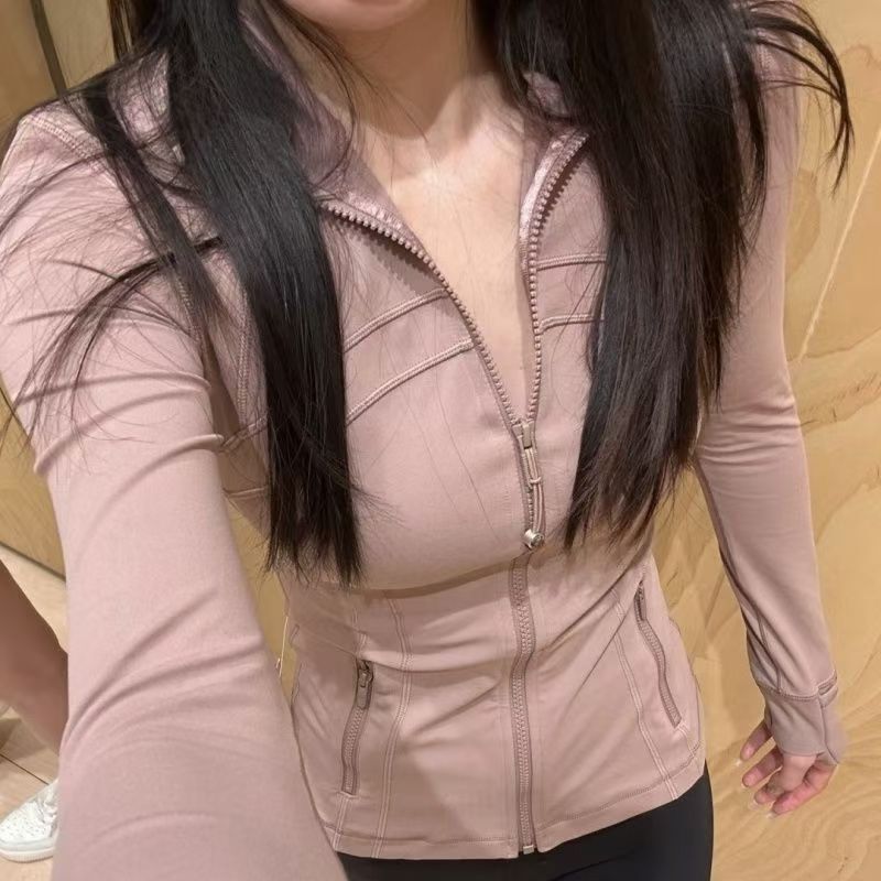 New Lulu&Titi Yoga Wear Define Sports Slim Fit Stand-Up Collar Jacket Slimming Running Jacket Top for Women
